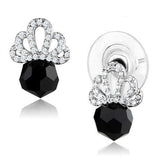 Alamode Rhodium Brass Earrings with AAA Grade CZ in Clear - Alamode