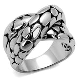 Alamode Rhodium Brass Ring with Epoxy in Jet - Alamode - Flyclothing LLC