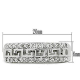 Alamode Rhodium Brass Ring with AAA Grade CZ in Clear - Alamode