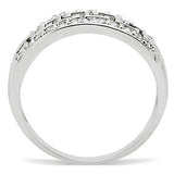 Alamode Rhodium Brass Ring with AAA Grade CZ in Clear - Alamode