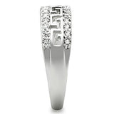 Alamode Rhodium Brass Ring with AAA Grade CZ in Clear - Alamode