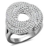 Alamode Rhodium Brass Ring with AAA Grade CZ in Clear - Alamode - Flyclothing LLC