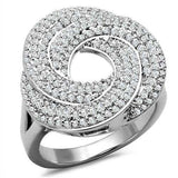Alamode Rhodium Brass Ring with AAA Grade CZ in Clear - Alamode - Flyclothing LLC