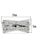 Alamode Rhodium Brass Ring with AAA Grade CZ in Clear - Alamode - Flyclothing LLC