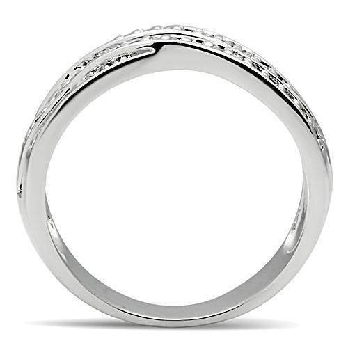Alamode Rhodium Brass Ring with AAA Grade CZ in Clear - Alamode - Flyclothing LLC