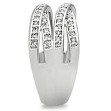 Alamode Rhodium Brass Ring with AAA Grade CZ in Clear - Alamode - Flyclothing LLC