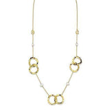 Alamode Gold Brass Necklace with AAA Grade CZ in Citrine Yellow - Alamode - Flyclothing LLC
