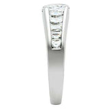 Alamode Rhodium Brass Ring with AAA Grade CZ in Clear - Alamode - Flyclothing LLC
