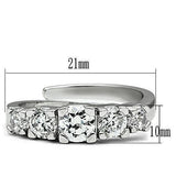 Alamode Rhodium Brass Ring with AAA Grade CZ in Clear - Alamode