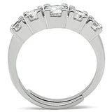 Alamode Rhodium Brass Ring with AAA Grade CZ in Clear - Alamode - Flyclothing LLC