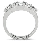 Alamode Rhodium Brass Ring with AAA Grade CZ in Clear - Alamode