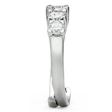 Alamode Rhodium Brass Ring with AAA Grade CZ in Clear - Alamode - Flyclothing LLC