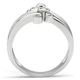 Alamode Rhodium Brass Ring with AAA Grade CZ in Clear - Alamode