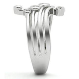Alamode Rhodium Brass Ring with AAA Grade CZ in Clear - Alamode - Flyclothing LLC