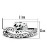 Alamode Rhodium Brass Ring with AAA Grade CZ in Clear - Alamode - Flyclothing LLC