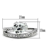 Alamode Rhodium Brass Ring with AAA Grade CZ in Clear - Alamode - Flyclothing LLC