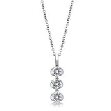 Alamode Rhodium 925 Sterling Silver Chain Pendant with AAA Grade CZ in Clear - Alamode - Flyclothing LLC
