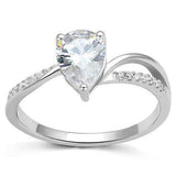 Alamode Rhodium 925 Sterling Silver Ring with AAA Grade CZ in Clear - Alamode - Flyclothing LLC