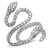 Alamode Rhodium Brass Ring with AAA Grade CZ in Clear - Alamode - Flyclothing LLC
