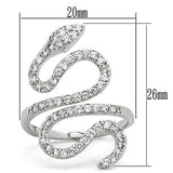 Alamode Rhodium Brass Ring with AAA Grade CZ in Clear - Alamode - Flyclothing LLC