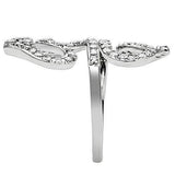 Alamode Rhodium Brass Ring with AAA Grade CZ in Clear - Alamode - Flyclothing LLC