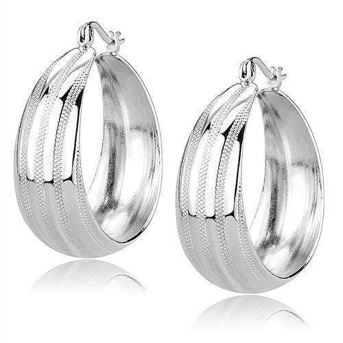 Alamode Rhodium Brass Earrings with No Stone - Alamode - Flyclothing LLC