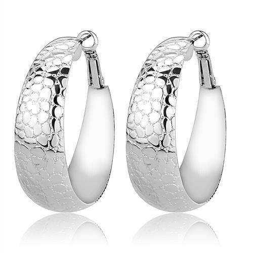 Alamode Rhodium Brass Earrings with No Stone - Alamode - Flyclothing LLC