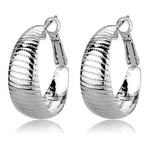Alamode Rhodium Brass Earrings with No Stone - Alamode - Flyclothing LLC