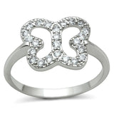 Alamode Rhodium Brass Ring with AAA Grade CZ in Clear - Alamode - Flyclothing LLC