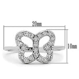 Alamode Rhodium Brass Ring with AAA Grade CZ in Clear - Alamode - Flyclothing LLC