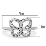 Alamode Rhodium Brass Ring with AAA Grade CZ in Clear - Alamode