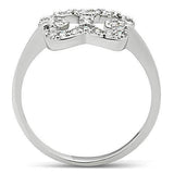 Alamode Rhodium Brass Ring with AAA Grade CZ in Clear - Alamode - Flyclothing LLC