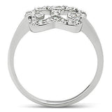 Alamode Rhodium Brass Ring with AAA Grade CZ in Clear - Alamode