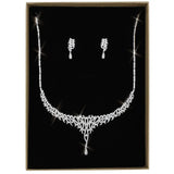 Alamode Rhodium Brass Jewelry Sets with AAA Grade CZ in Clear - Alamode - Flyclothing LLC