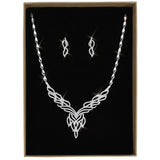 Alamode Rhodium Brass Jewelry Sets with AAA Grade CZ in Clear - Alamode - Flyclothing LLC