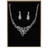 Alamode Rhodium Brass Jewelry Sets with AAA Grade CZ in Clear - Alamode - Flyclothing LLC