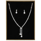 Alamode Rhodium Brass Jewelry Sets with AAA Grade CZ in Clear - Alamode