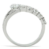 Alamode Rhodium Brass Ring with AAA Grade CZ in Clear - Alamode - Flyclothing LLC