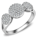 Alamode Rhodium Brass Ring with AAA Grade CZ in Clear - Alamode - Flyclothing LLC