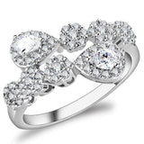 Alamode Rhodium Brass Ring with AAA Grade CZ in Clear - Alamode - Flyclothing LLC