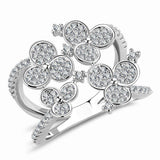 Alamode Rhodium Brass Ring with AAA Grade CZ in Clear - Alamode - Flyclothing LLC