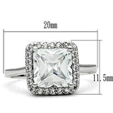 Alamode Rhodium Brass Ring with AAA Grade CZ in Clear - Alamode - Flyclothing LLC