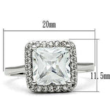 Alamode Rhodium Brass Ring with AAA Grade CZ in Clear - Alamode - Flyclothing LLC