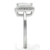 Alamode Rhodium Brass Ring with AAA Grade CZ in Clear - Alamode - Flyclothing LLC