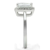 Alamode Rhodium Brass Ring with AAA Grade CZ in Clear - Alamode - Flyclothing LLC