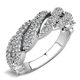 Alamode Rhodium Brass Ring with AAA Grade CZ in Clear - Alamode - Flyclothing LLC