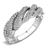 Alamode Rhodium Brass Ring with AAA Grade CZ in Clear - Alamode - Flyclothing LLC