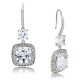Alamode Rhodium Brass Earrings with AAA Grade CZ in Clear - Alamode - Flyclothing LLC