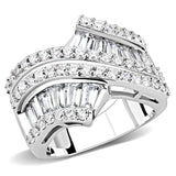Alamode Rhodium Brass Ring with AAA Grade CZ in Clear - Alamode - Flyclothing LLC