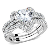 Alamode Rhodium Brass Ring with AAA Grade CZ in Clear - Alamode - Flyclothing LLC